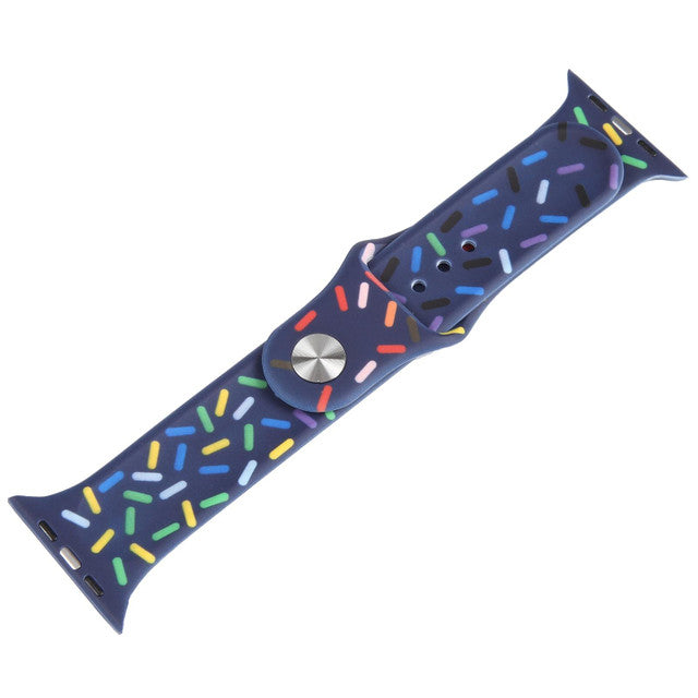 Colorful Rainbow Raindrops Silicone Watch Band For Apple Watch