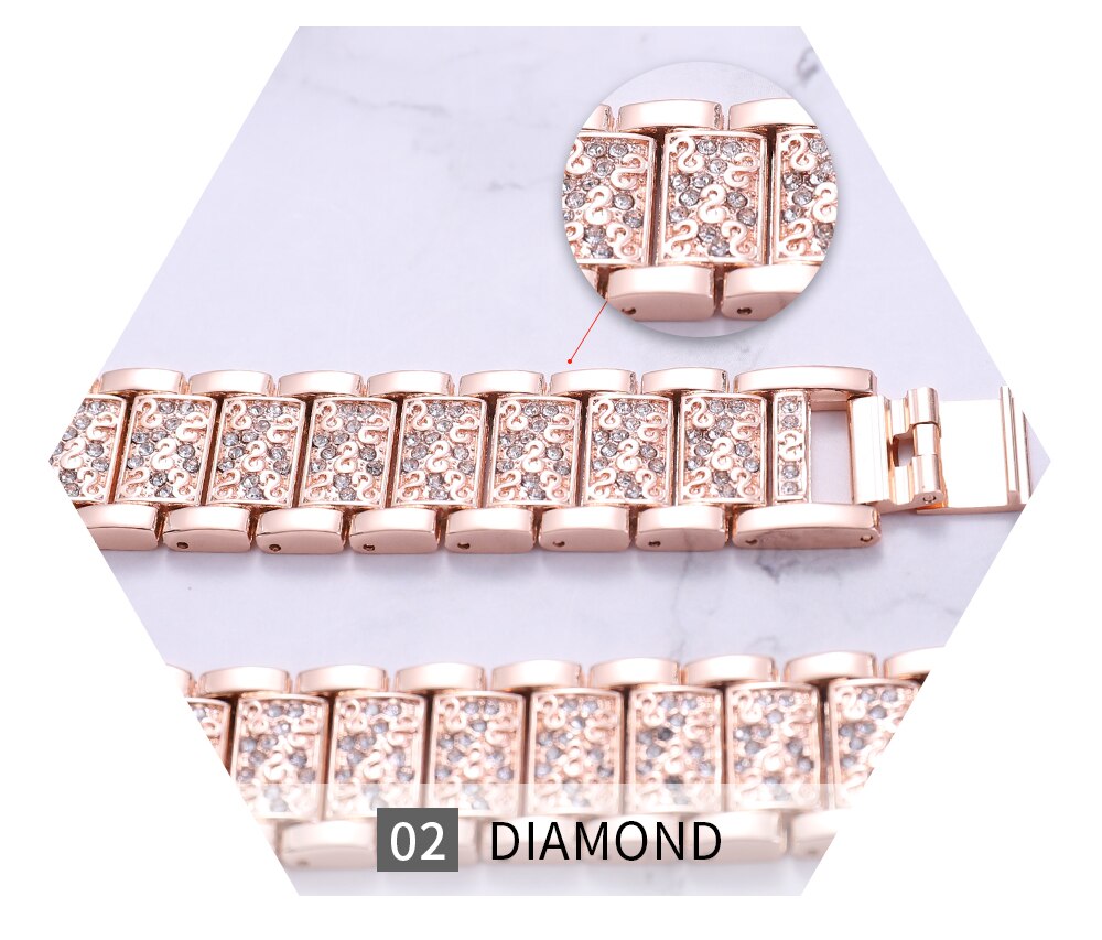 Wide Ladies Fancy Stainless Steel Watch Band