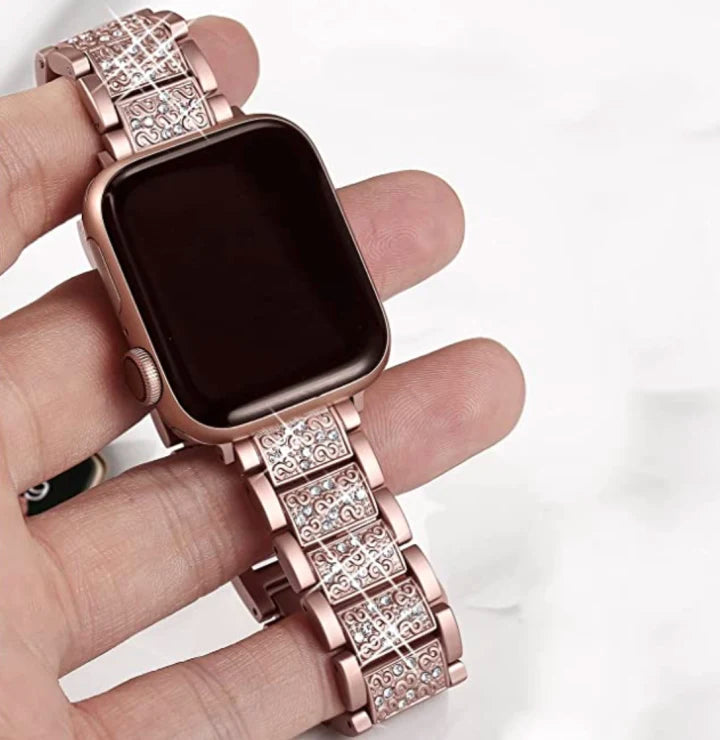 Wide Ladies Fancy Stainless Steel Watch Band